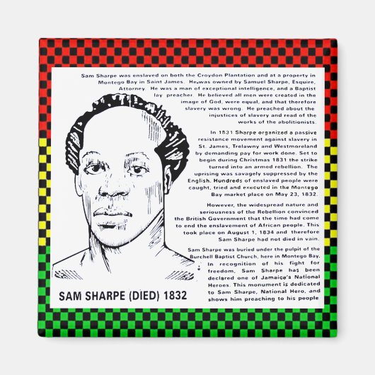 Sam Sharpe Log in Montego Bay Magneet (Voorkant)