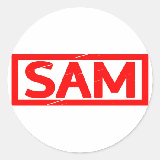 Sam Stamp Ronde Sticker (Voorkant)