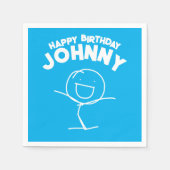 Sam Stickman Verjaardag Papier Servetten (Voorkant)