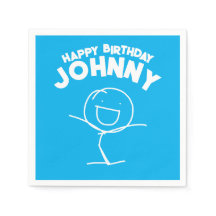 Sam Stickman Verjaardag Papier Servetten