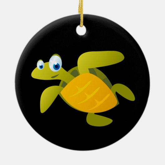 Sam The Zee Turtle Keramisch Ornament (Achterkant)