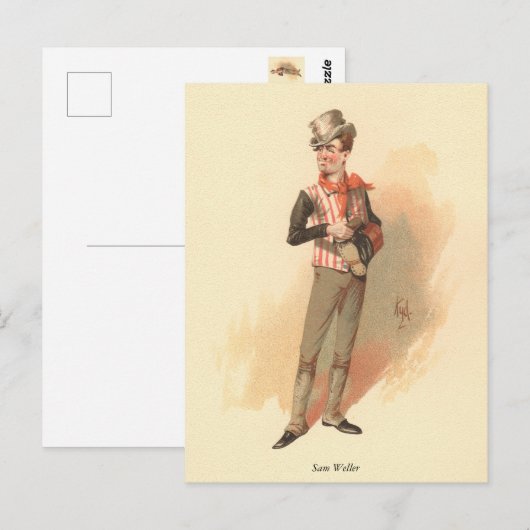 Sam Weller van Kyd van Dickens The Pickwick Papers Briefkaart (Voorkant / Achterkant)