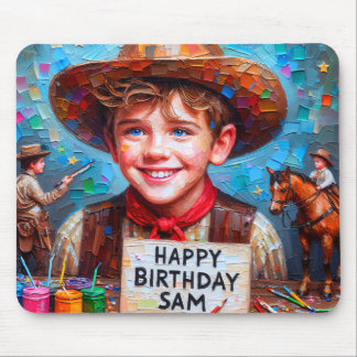 SAM ~ Zany Cowboy VERJAARDAG Cadeau ~ Muismat