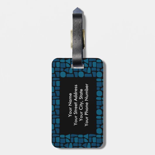 SAMA-Bagagelabel - Mozaïekartels Bagagelabel (Achterkant verticaal)