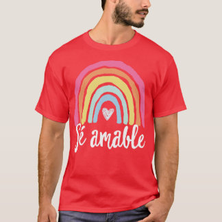 Samable Spaanse tweetalige leraar Be Kind Boho Ra T-shirt
