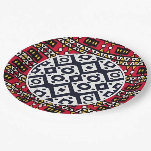 Samakaka papieren Borden (Afrikaans, Angolees patr Papieren Bordje (Gekanteld)