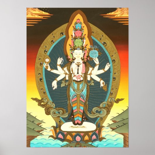 Samantamukha Avalokiteshvara Poster (Voorkant)