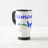 Samantha (blauwe vlinder) reisbeker (Voorkant links)