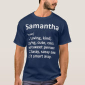 SAMANTHA Definition Personalized Funny Birthday T-shirt (Voorkant)