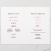 Samantha Elegant Burgundy Folded Wedding Program (Achterkant)