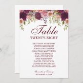 Samantha Elegant Wedding Table Seating Chart Card (Voorkant / Achterkant)