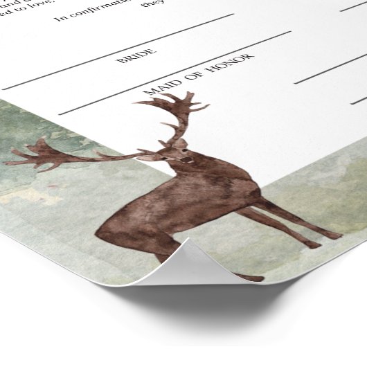 Samantha en Chris Certificate of Marriage Poste Poster (Hoek)