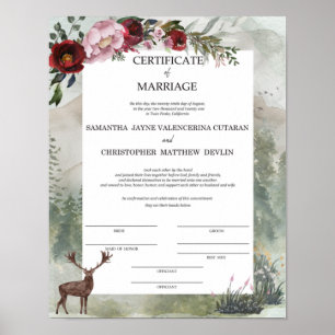 Samantha en Chris Certificate of Marriage Poster