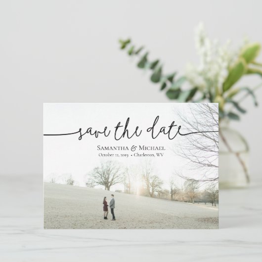 Samantha en Michael definitieve uitnodiging (Staand voorkant)