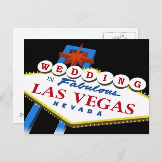 Samantha & Gary 2010 Las Vegas HUWELIJK Aankondigingskaart (Voorkant / Achterkant)