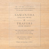 Samantha grijs traditionele elegante bruiloft acryl uitnodigingen (Voorkant)