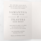 Samantha grijs traditionele elegante bruiloft drieluik uitnodiging (Binnenzijde eerst)