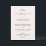 Samantha grijs traditionele elegante bruiloft menu<br><div class="desc">Traditionele stijl bruiloft menu met een eenvoudig maar elegant ontwerp met uw voornamen in een groot serif lettertype.</div>