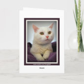 Samantha Happy Birthday White Cat Kaart (Achterkant)