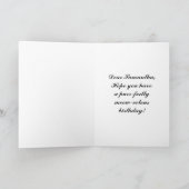 Samantha Happy Birthday White Cat Kaart (Binnen)