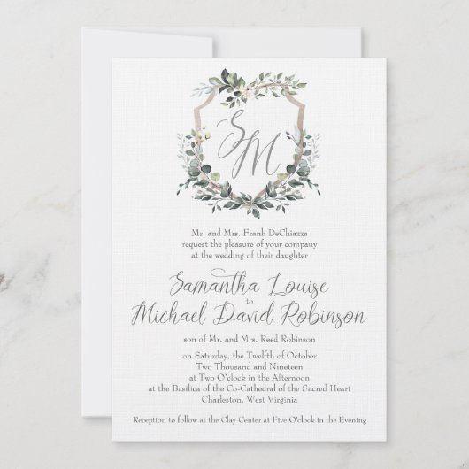 Samantha & Michael Huwelijksuitnodiging Kaart (Voorkant)