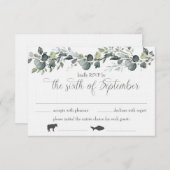 Samantha & Michael RSVP-kaart met maaltijd opties Kaart (Voorkant / Achterkant)