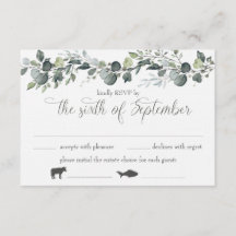 Samantha & Michael RSVP-kaart met maaltijd opties