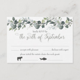 Samantha & Michael RSVP-kaart met maaltijd opties Kaart