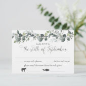 Samantha & Michael RSVP-kaart met maaltijdkeuzes Kaart (Staand voorkant)