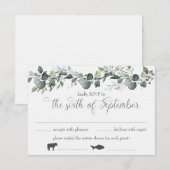 Samantha & Michael RSVP-kaart met maaltijdkeuzes Kaart (Voorkant / Achterkant)