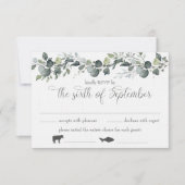 Samantha & Michael RSVP-kaart met maaltijdopties Kaart (Voorkant)