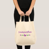 Samantha (Paarse vlinder) Tote Bag (Voorkant (product))