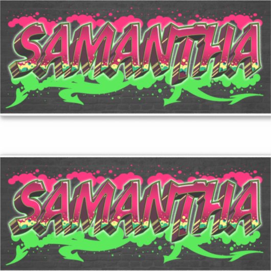 Samantha Vorname Name Graffiti Aufkleber Sticker (Voorkant)