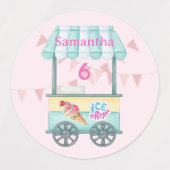 Samantha's Sweet 6th Ice Cream Party Labels (Design 2)