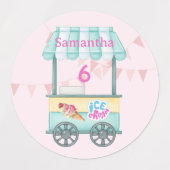 Samantha's Sweet 6th Ice Cream Party Labels (Design 1)