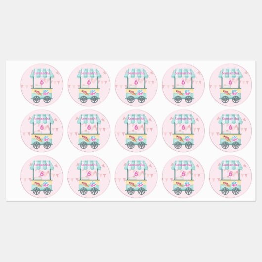 Samantha's Sweet 6th Ice Cream Party Labels (Vel)