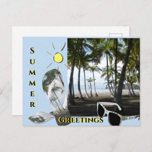 Sámara Beach Summer Greetings Cust. Briefkaart (Voorkant / Achterkant)