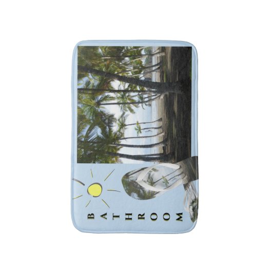 Sámara Beach Sunny Bathroom Cust. Bath Mat (Voorkant Verticaal)