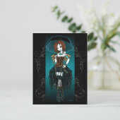 "Samara" Steampunk Cyber Fairy Briefkaart (Staand voorkant)
