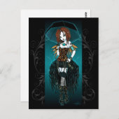 "Samara" Steampunk Cyber Fairy Briefkaart (Voorkant / Achterkant)