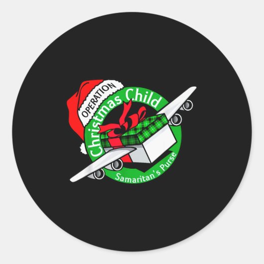 Samaritan's Purse Operation Christmas Child Funny  Ronde Sticker (Voorkant)