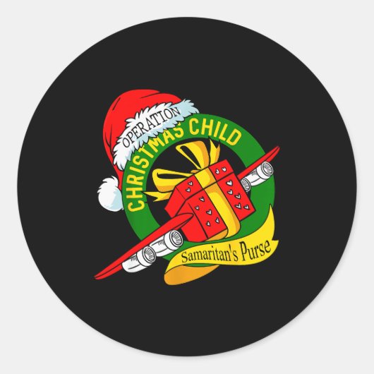 Samaritan's Purse Operation Christmas Child Funny Ronde Sticker (Voorkant)