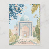 Samarkand Oezbekistan Gouache Illustratie Reizen Briefkaart (Voorkant)