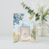 Samarkand Oezbekistan Gouache Illustratie Reizen Briefkaart (Staand voorkant)
