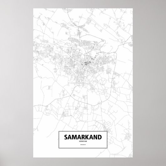 Samarkand, Oezbekistan (zwart op wit) Poster (Voorkant)