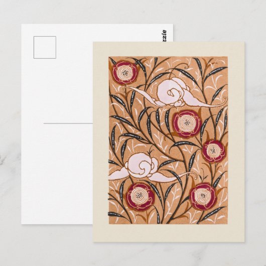 Samarkande, Art Nouveau Flower Pattern Briefkaart (Voorkant / Achterkant)