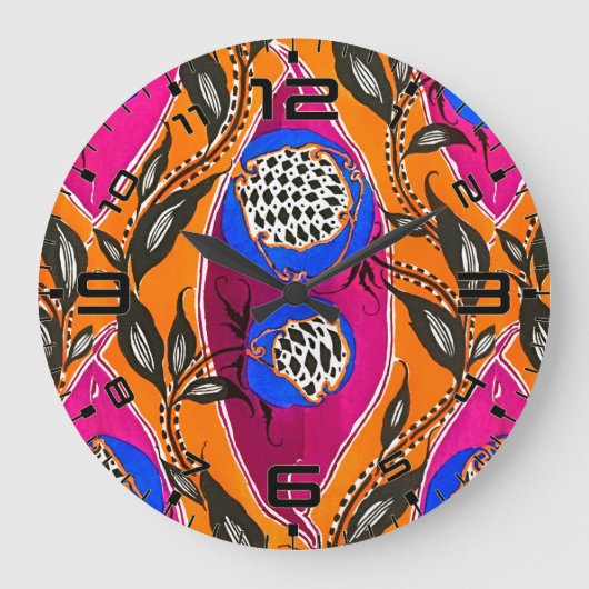 Samarkande Bloesems Kunst Wandklok (Voorkant)