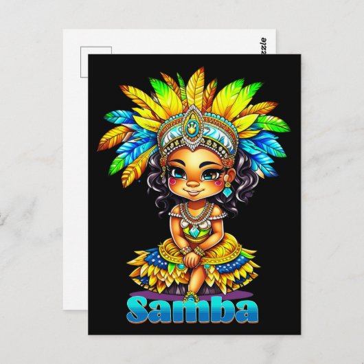 Samba Carnaval Meisje Briefkaart (Voorkant / Achterkant)