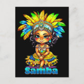 Samba Carnaval Meisje Briefkaart (Voorkant)