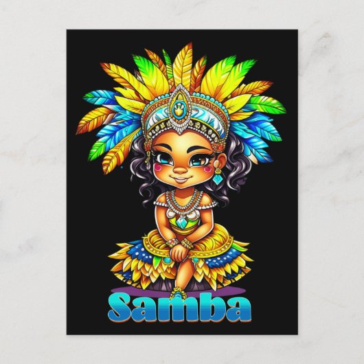 Samba Carnaval Meisje Briefkaart (Voorkant)